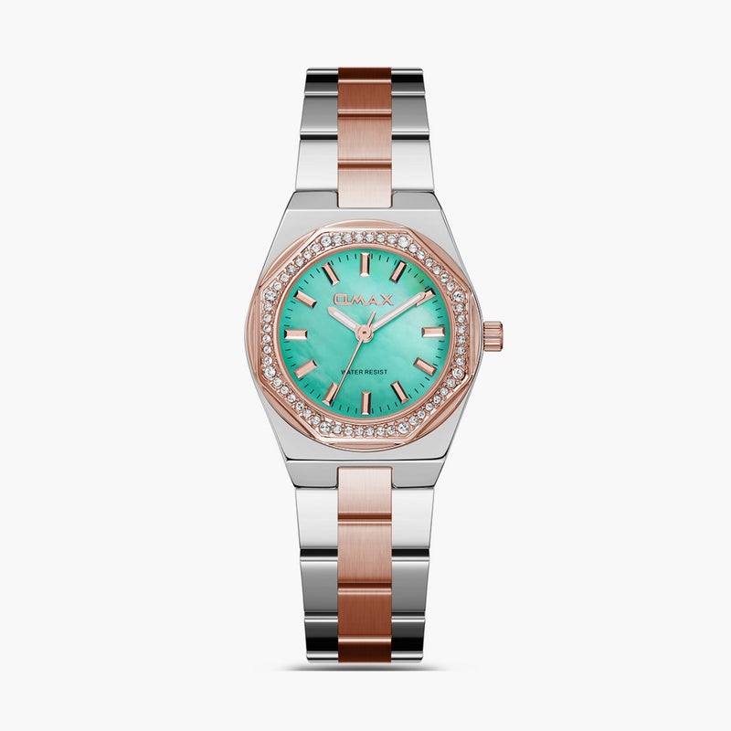 Omax Women's Gold Analog Metal Strap Watch - Image 1